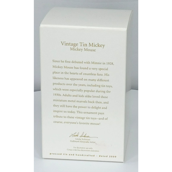 Hallmark Keepsake Ornament "Vintage Tin Mickey" Christmas Mickey Mouse Ornament - Picture 12 of 12